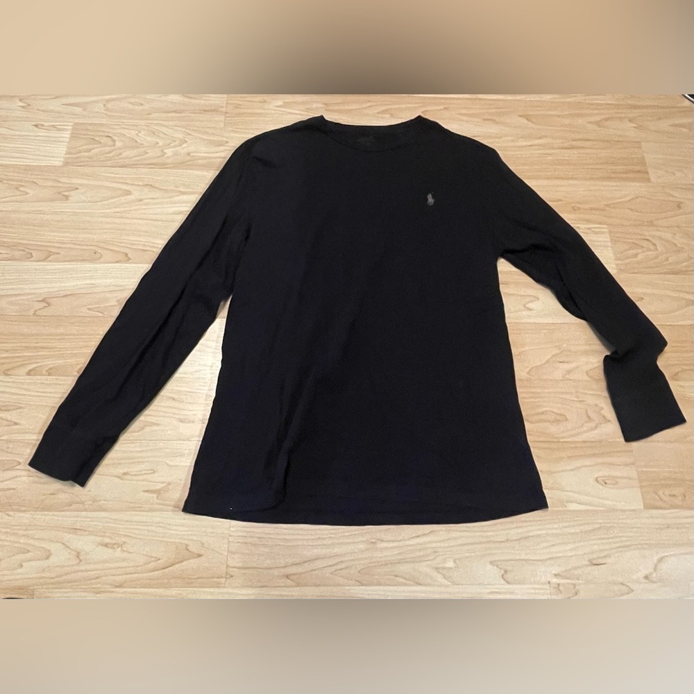 Ralph Lauren Black Long Sleeve Tee Classic Crew